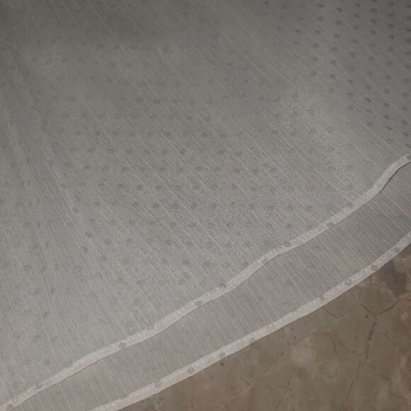 Fossil Scarf Neck Sheer Mid Length Sleeve Polka Dot Blouse - Picture 7 of 10